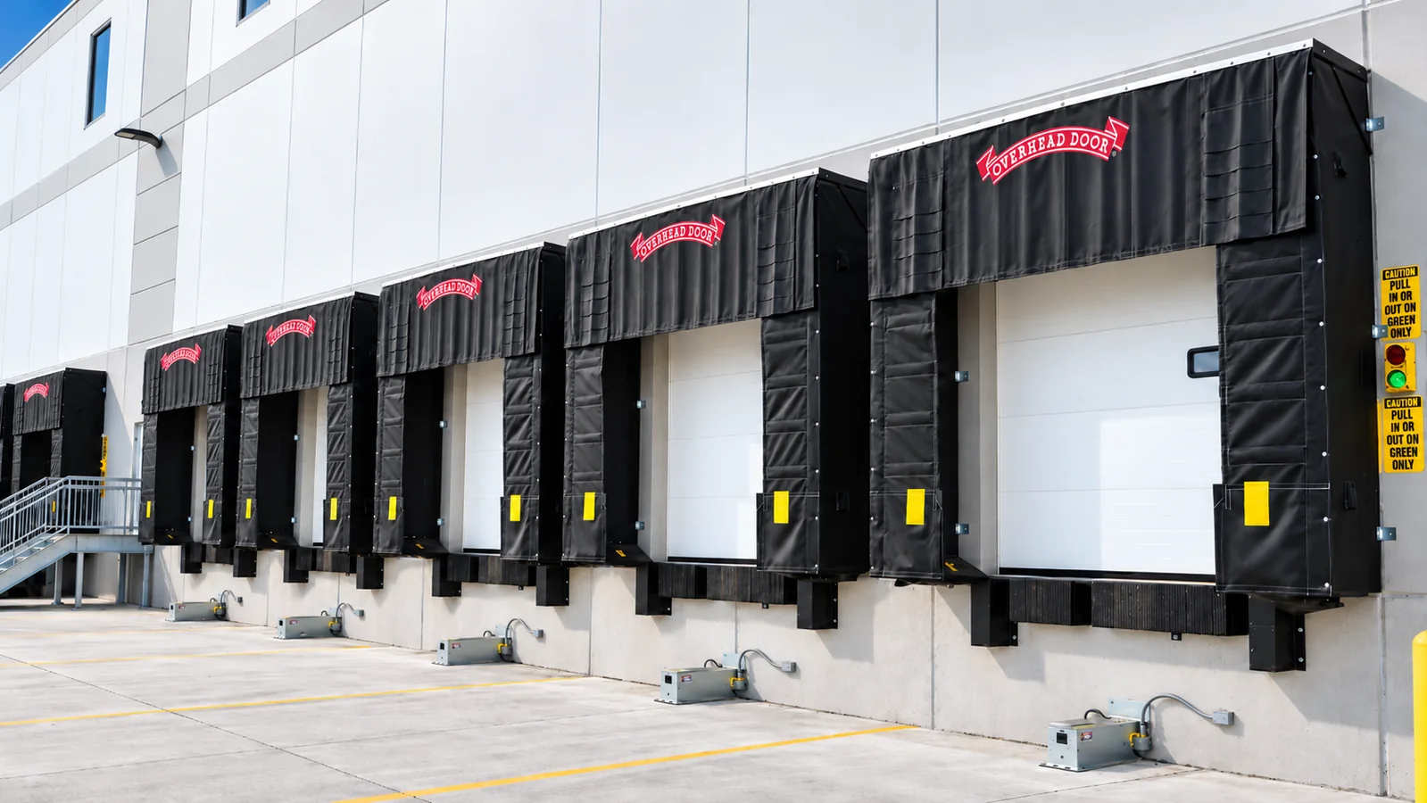 Sellos y shelters en posiciones de carga industriales