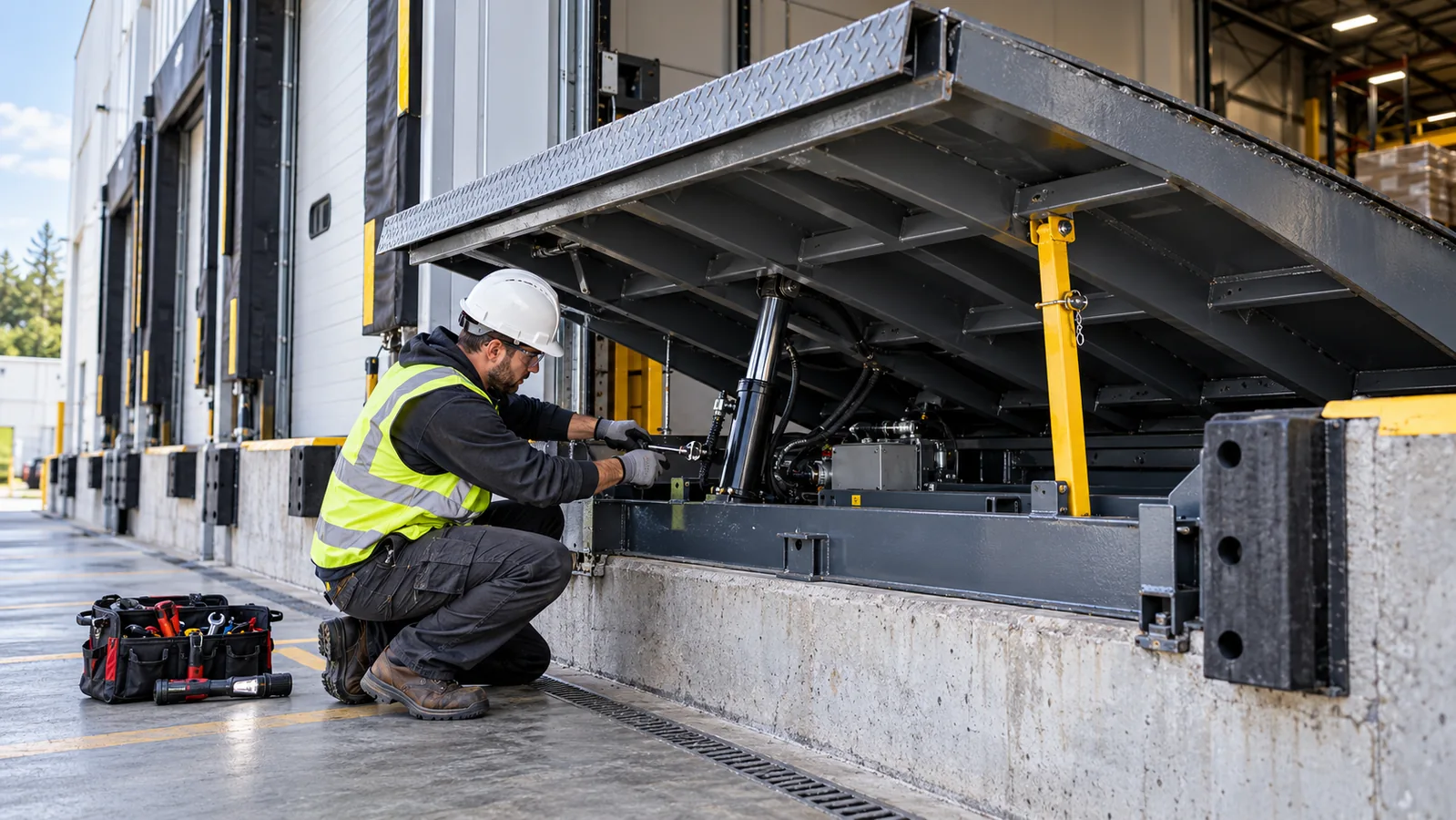 Técnico realizando una revisión de equipo industrial